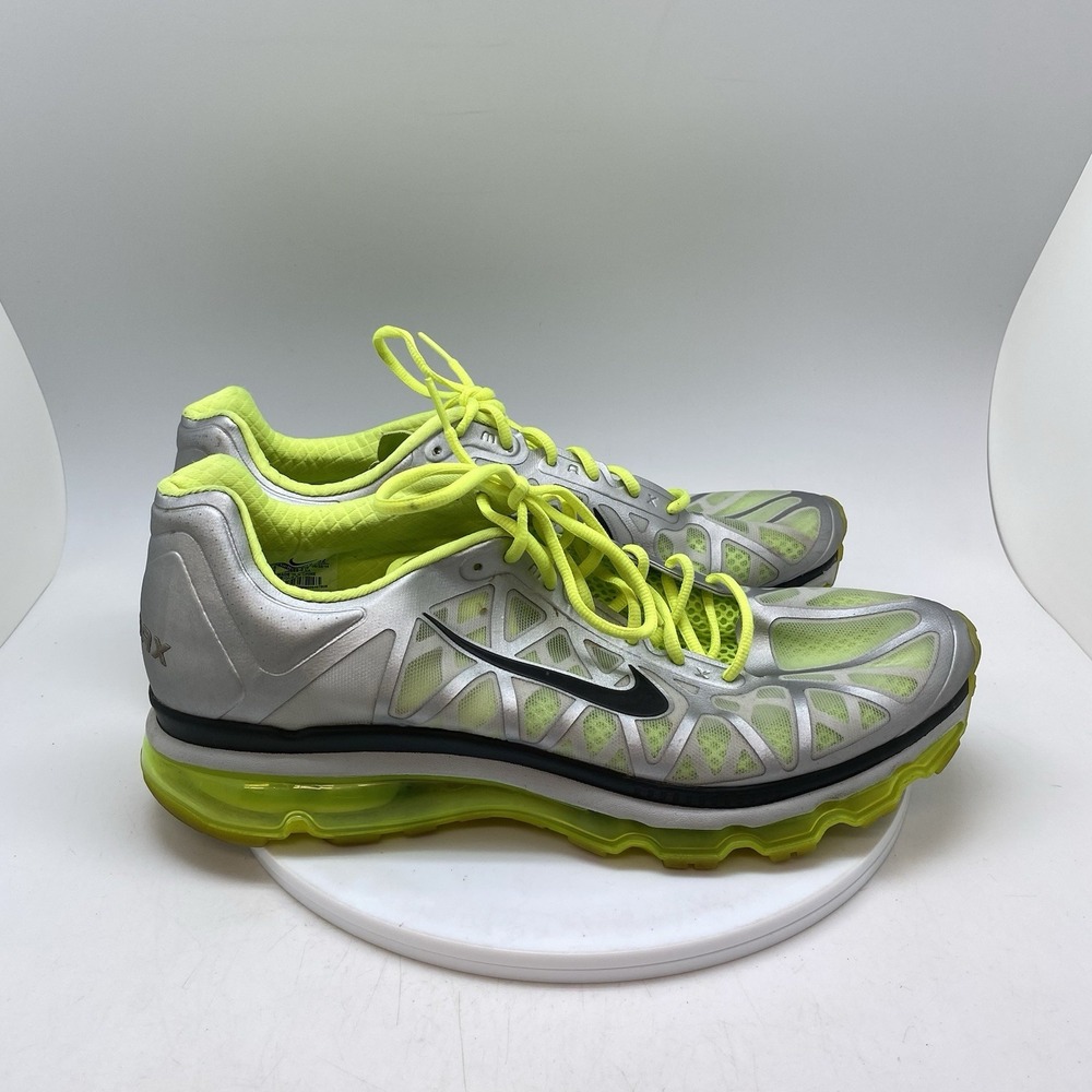 Nike Sneakers Mens 14 Air Max+ 2011 Metallic Silver Volt White 429889-015 Shoes